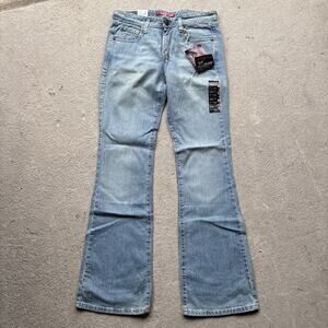 New Levi's 518 Superlow Boot Cut Denim Jeans Juniors Sz 7 Long Stretch Low Rise